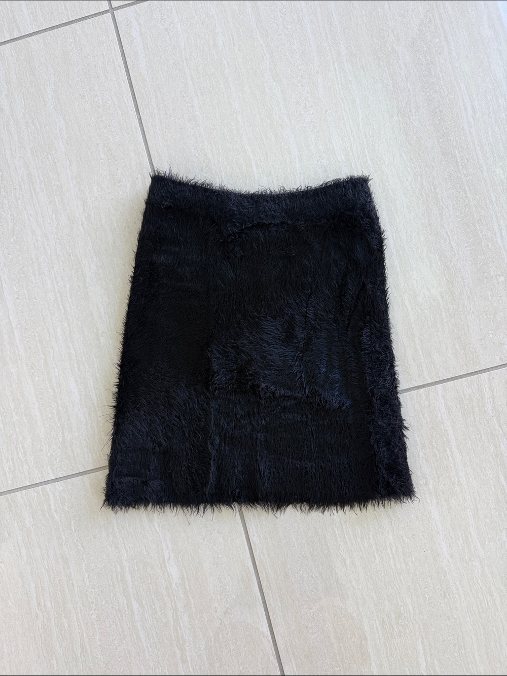 Princess Polly Black Faux Fur Mini Skirt